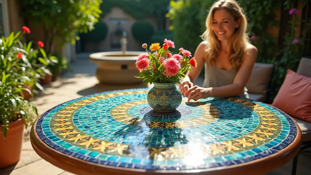 Mosaic Tile Tables Bring Joyful Creations to Life