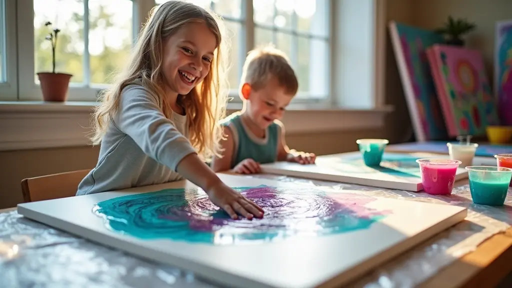 Paint Pouring with Kids Delivers Unbridled Joy