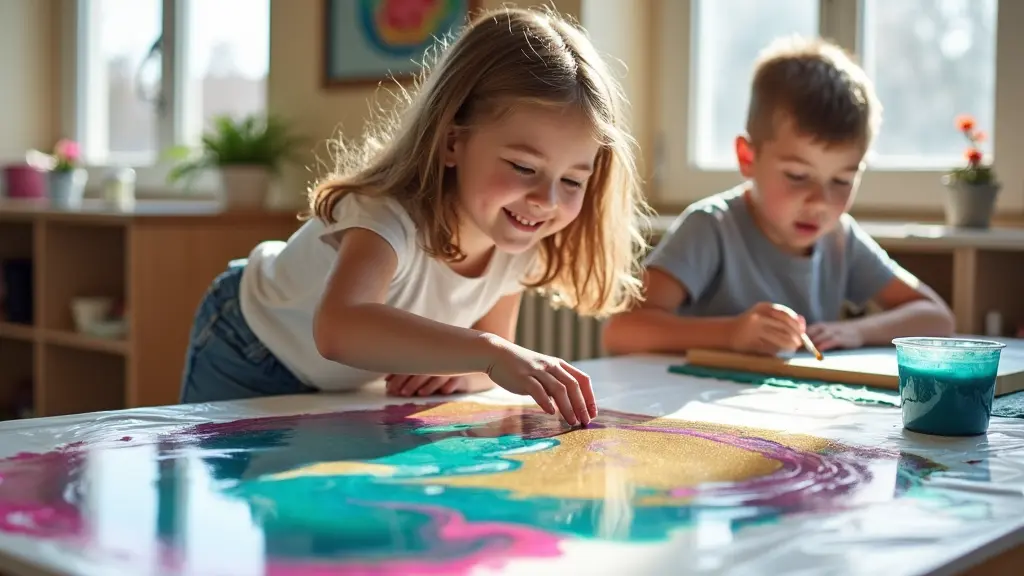 Paint Pouring with Kids Delivers Unbridled Joy