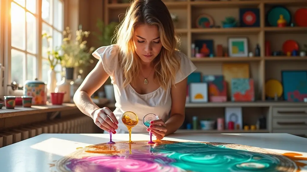 Resin Paint Pouring Unleashes Colorful Creations